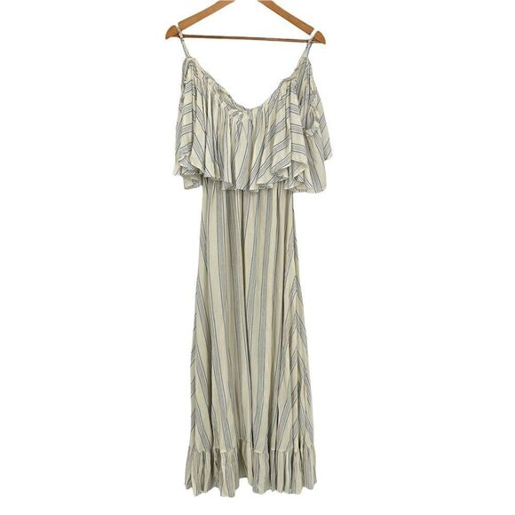 Misa Los Angeles Ruffle Stripped Maxi Bohemian Dress - Picture 1 of 8